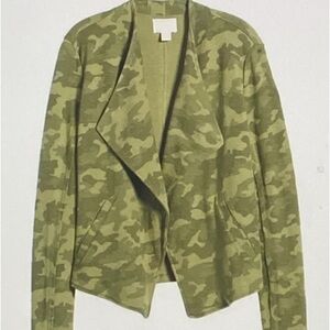 Carlson Camo Draped Collar Jacket / Blazer